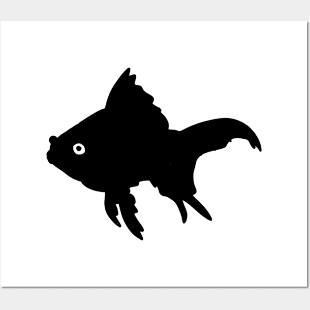 Goldfish Black White 2 Wall Art by notsniwart